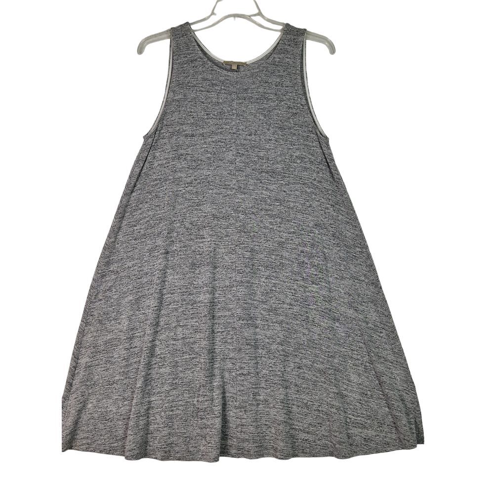 Joan Vass Womens Tank Swing Dress Size L Grey‎ Sleeveless Short Stretch Pullover